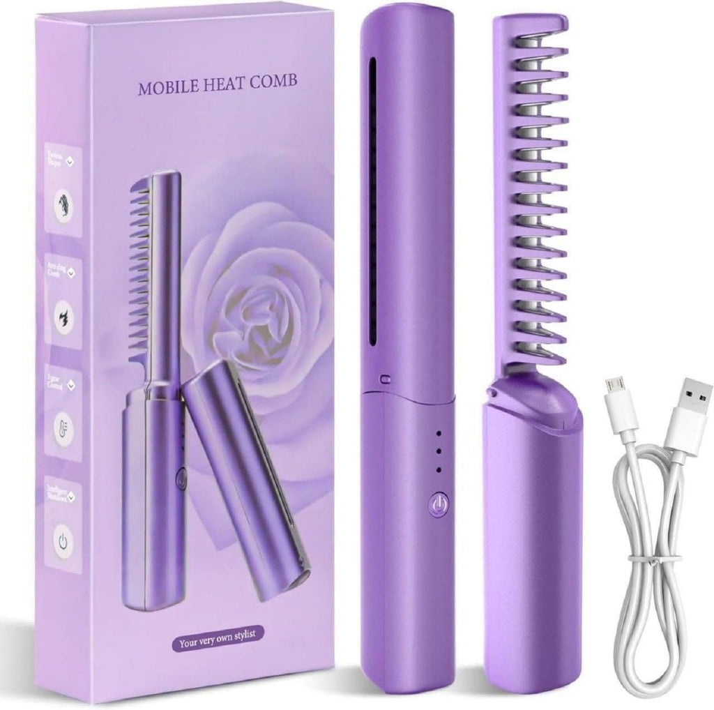 Rechargeable Mini Hair Straightener Comb