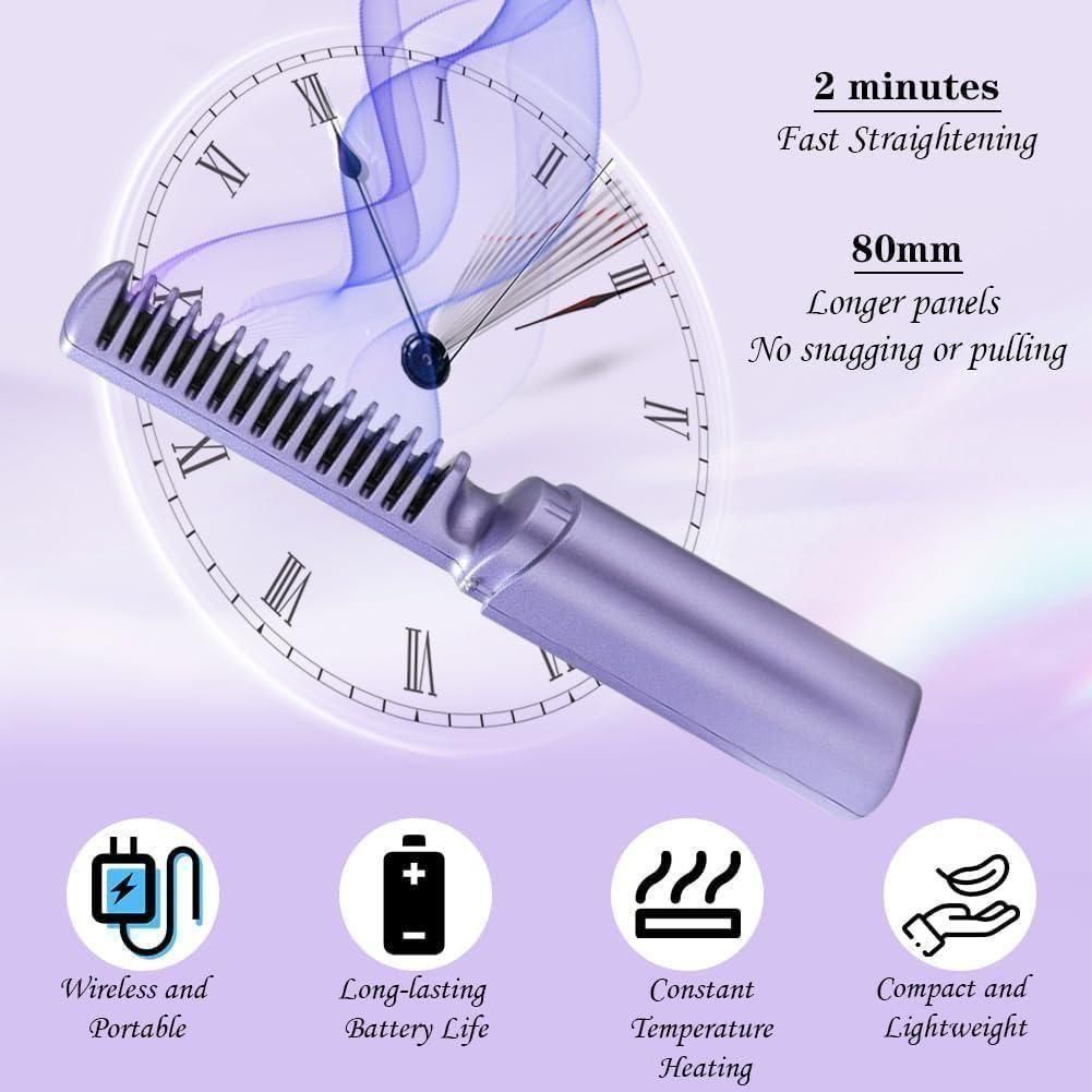 Rechargeable Mini Hair Straightener Comb