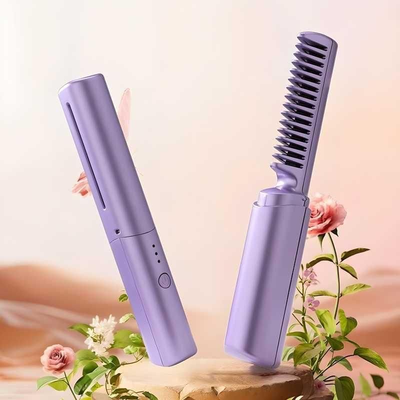 Rechargeable Mini Hair Straightener Comb